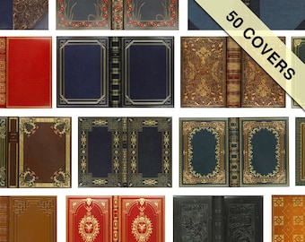 50 Printable Miniature Vintage Book Covers 1:24 Scale (JPG Format) (Instant Download)