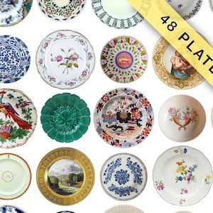48 Printable Miniature Plates 1:12 | 48 Plates | Instant Digital Download | JPG Format