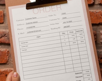 Formulaire de commande modifiable imprimable | Fichier PDF haute résolution 8,5" x 11" | Téléchargement instantané