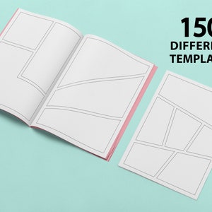 Grades de quadrinhos DIY para impressão | 150 modelos diferentes | Formato PDF | 8,5" x 11" | Download instantâneo
