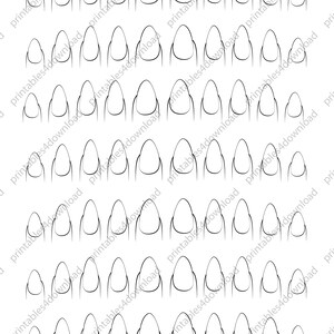Printable Nail Art Practice Pack | 12 Templates | 6 Nail Shapes | High Resolution PDF File 8.5 ...