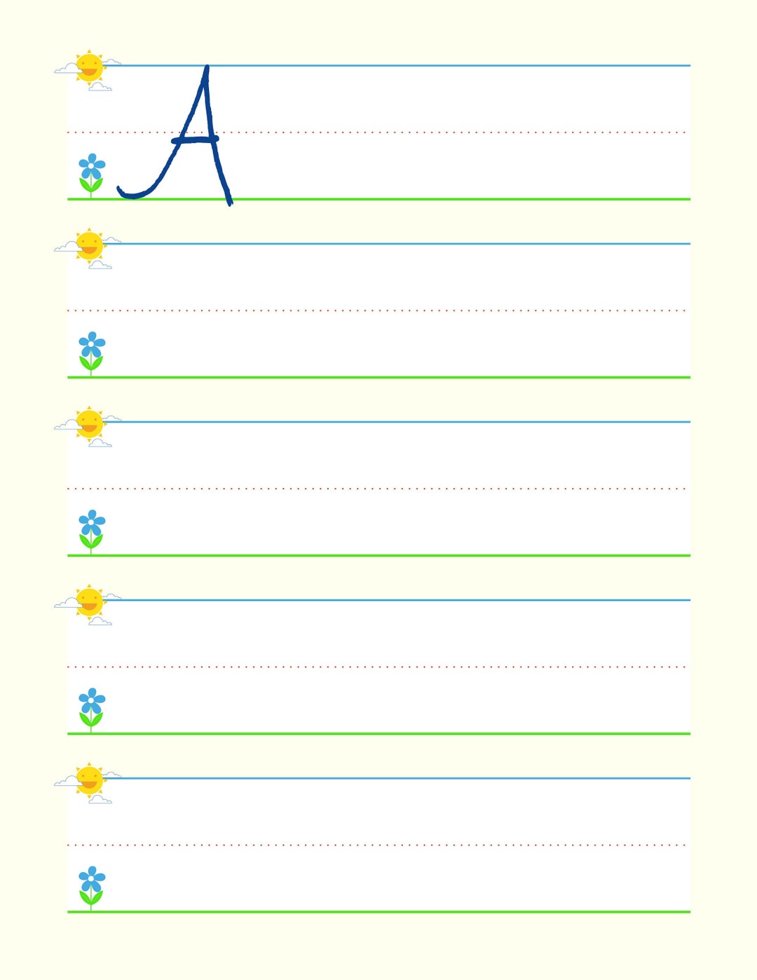Printable Preschool Writing Practice Paper | 1.5" Lining | High ...