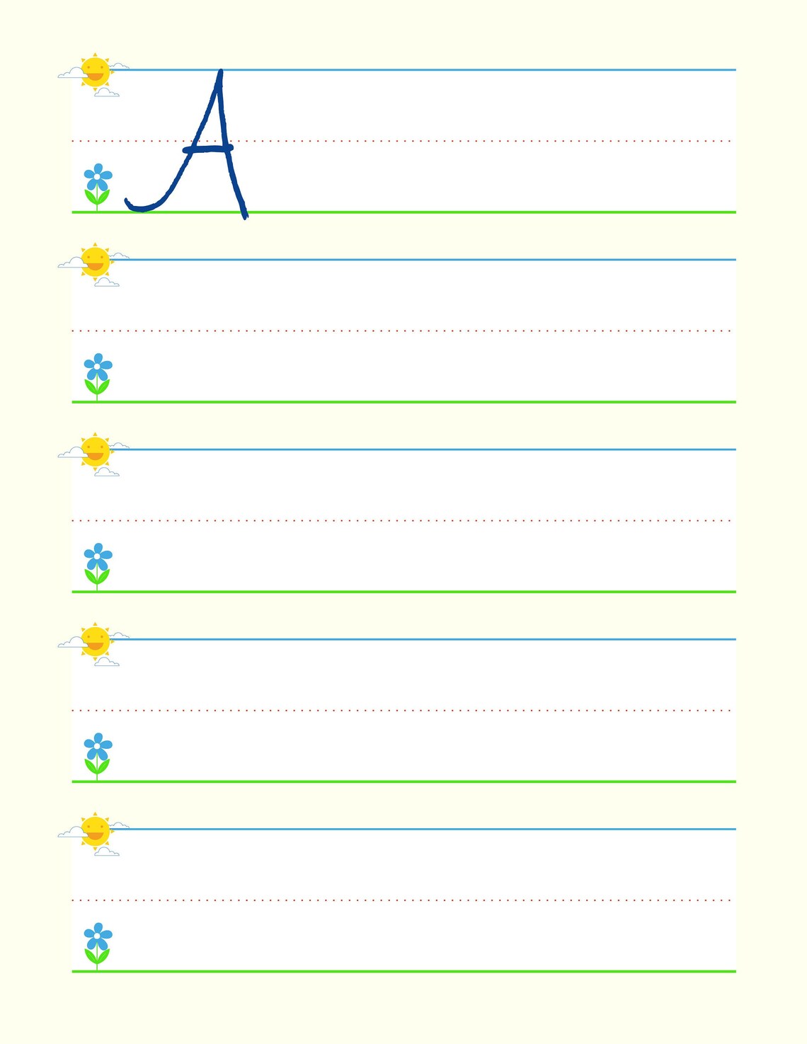 Printable Preschool Writing Practice Paper | 1.5" Lining | High ...