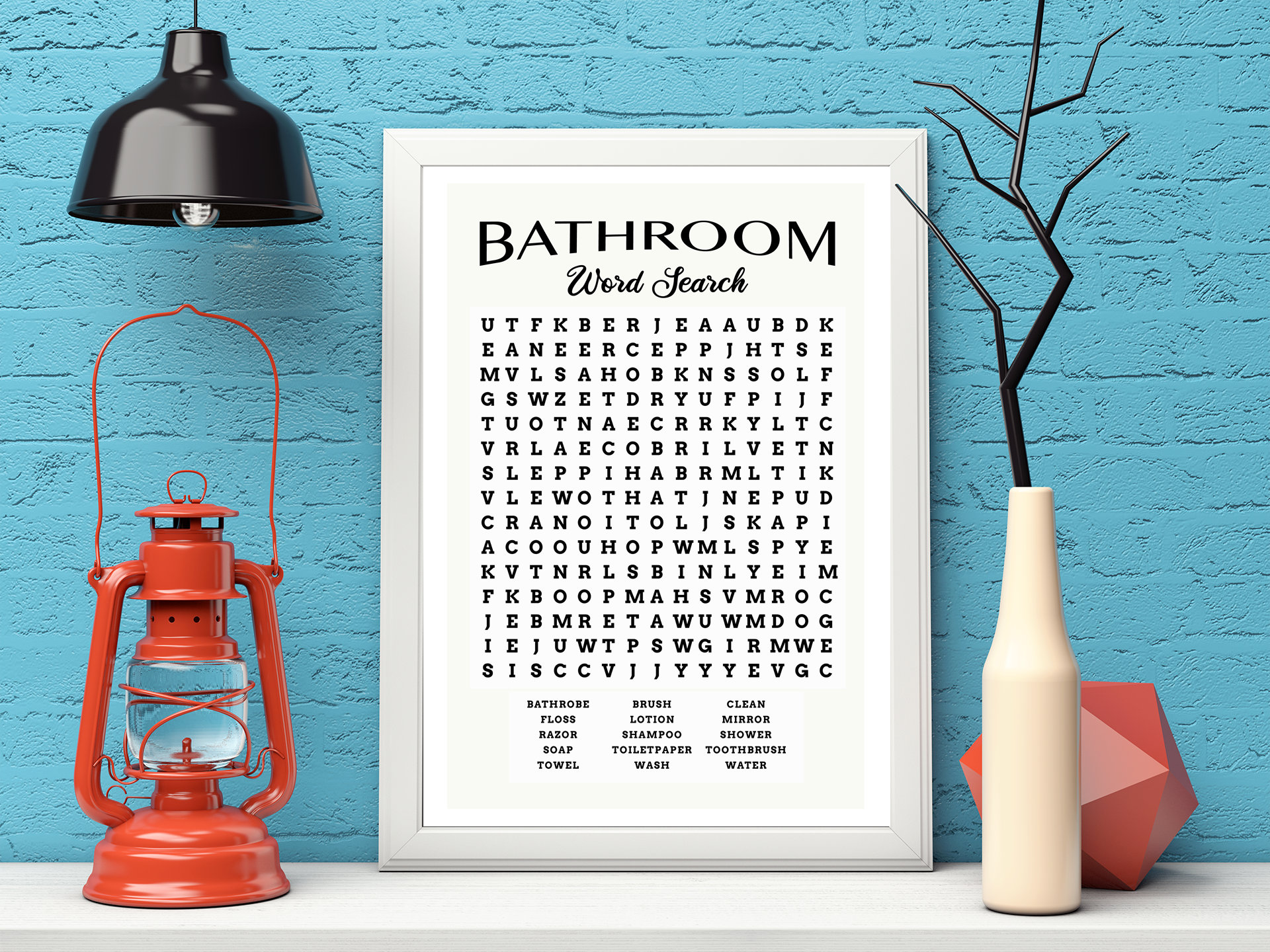 Printable Bathroom Word Search 17 Most Common Instant Download Etsy