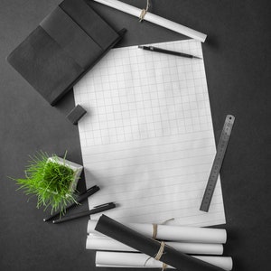 Half Graph Half Lined Printable Sheet | High Resolution JPG File 8.5&quot; x 11&quot; | Instant Download