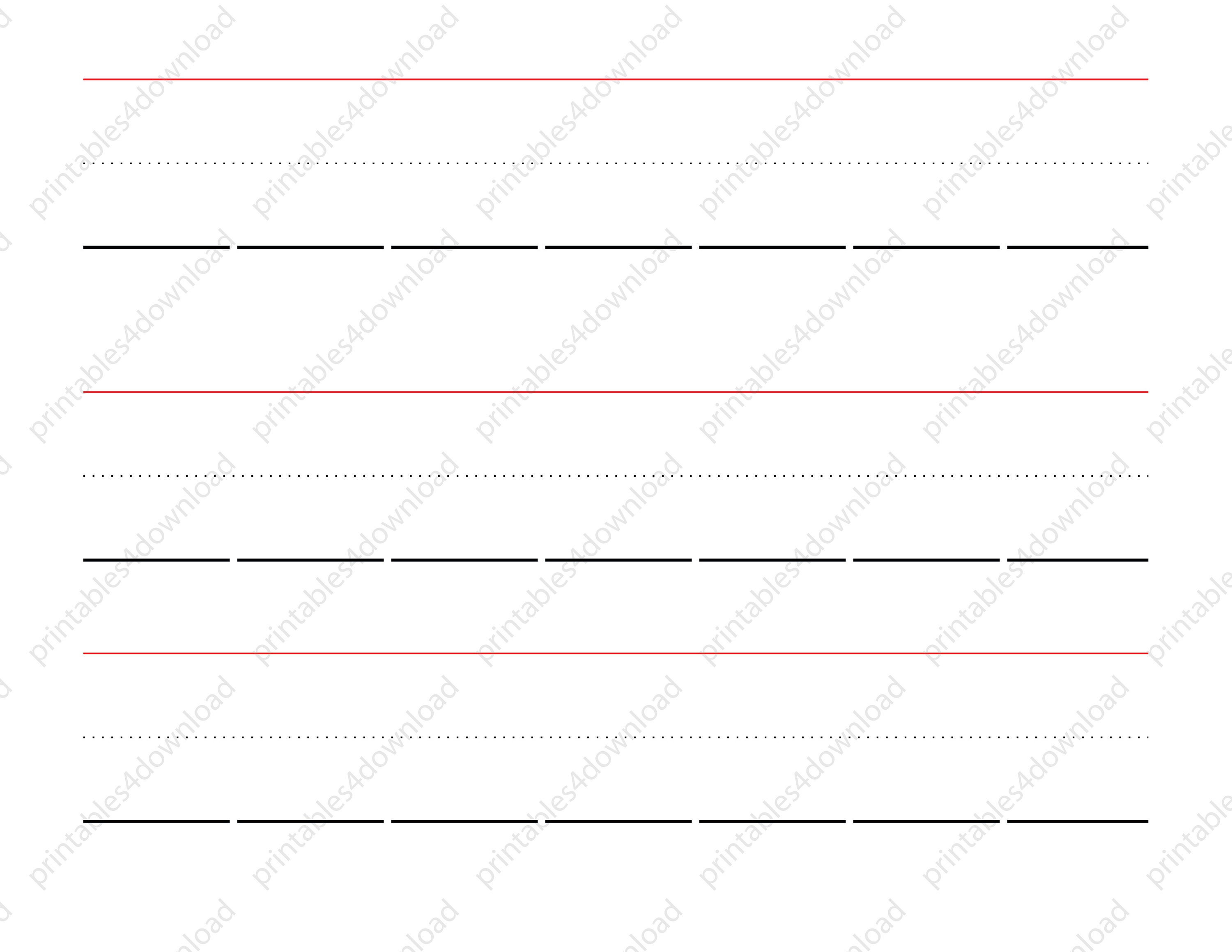 Printable Writing Practice Paper | 20 Template Collection | High ...