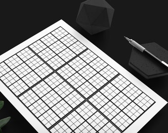 Blank Sudoku Printable Sheet | High Resolution JPG File 8.5" x 11" | Instant Download