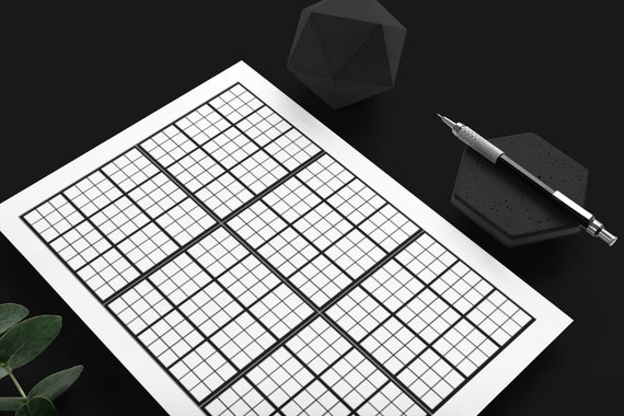blank sudoku printable sheet high resolution jpg file etsy