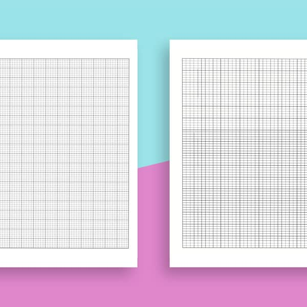 Knitter's Graph Paper Printable Pack ( 2 Different Ratios ) | High Resolution JPG Files ( 8.5" x 11" ) | Instant Download