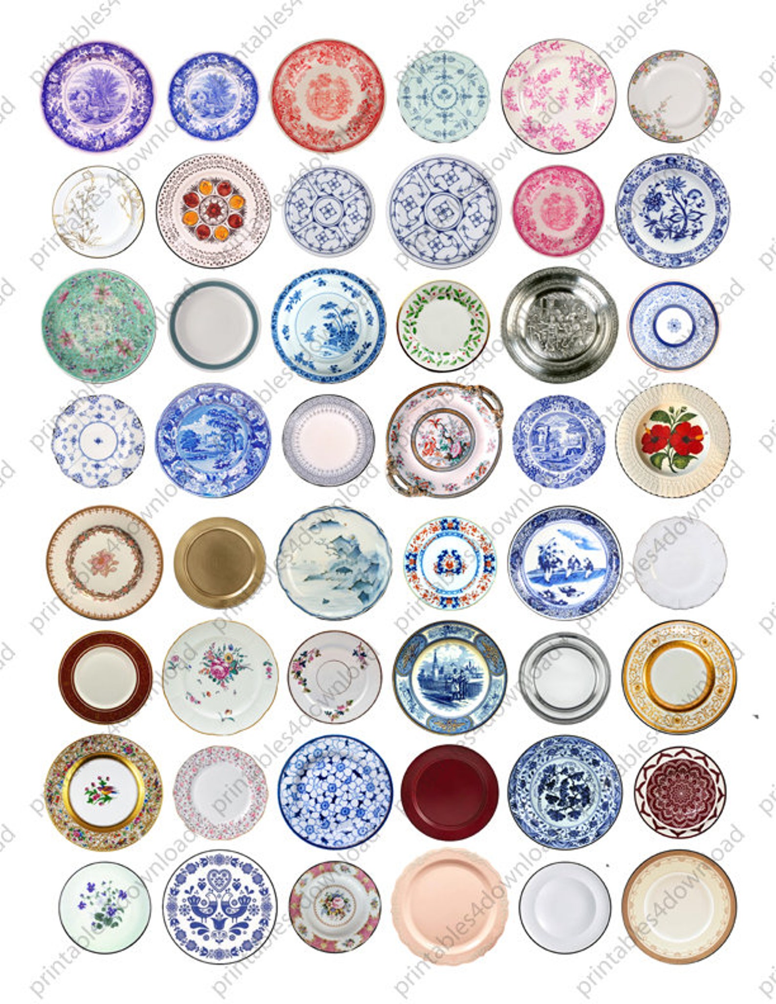 48 Printable Miniature Plates 112 48 Plates Instant Etsy 日本