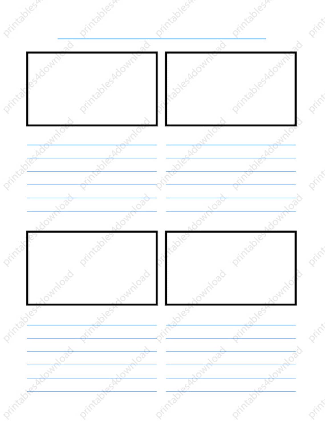 Blank 169 Storyboard Template Paper Printable High Resolution JPG File