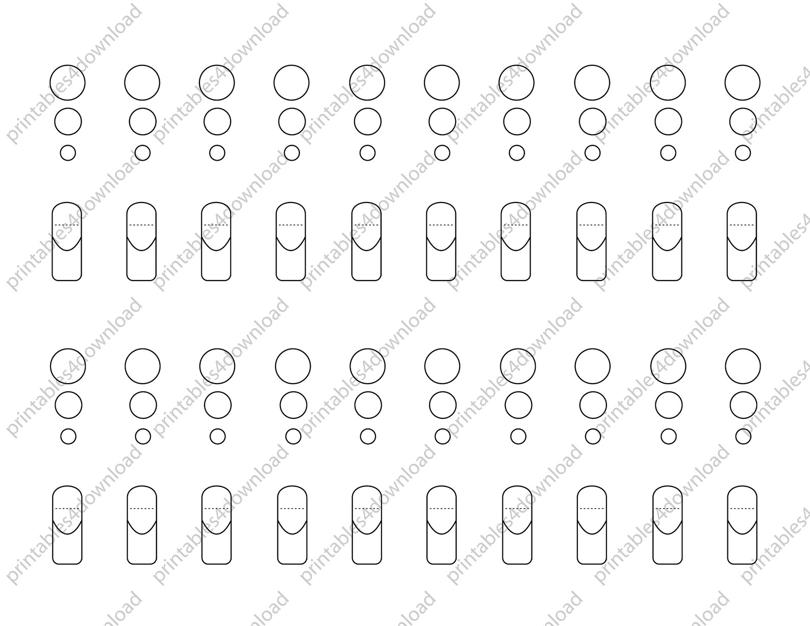 Printable Nail Art Practice Pack 12 Templates 6 Nail Etsy UK