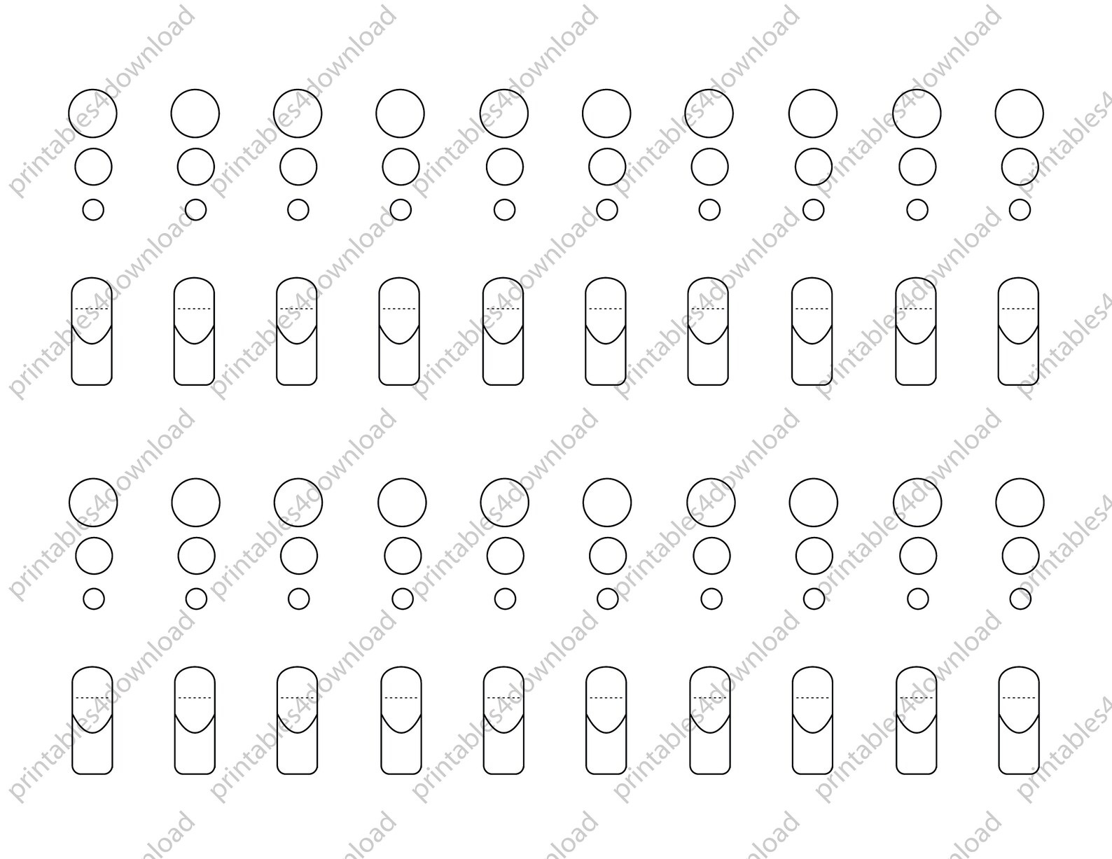 Printable Nail Art Practice Pack 12 Templates 6 Nail Etsy UK