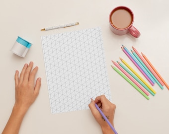 Isometric Graph Printable | High Resolution JPG File 8.5" x 11" | Instant Download