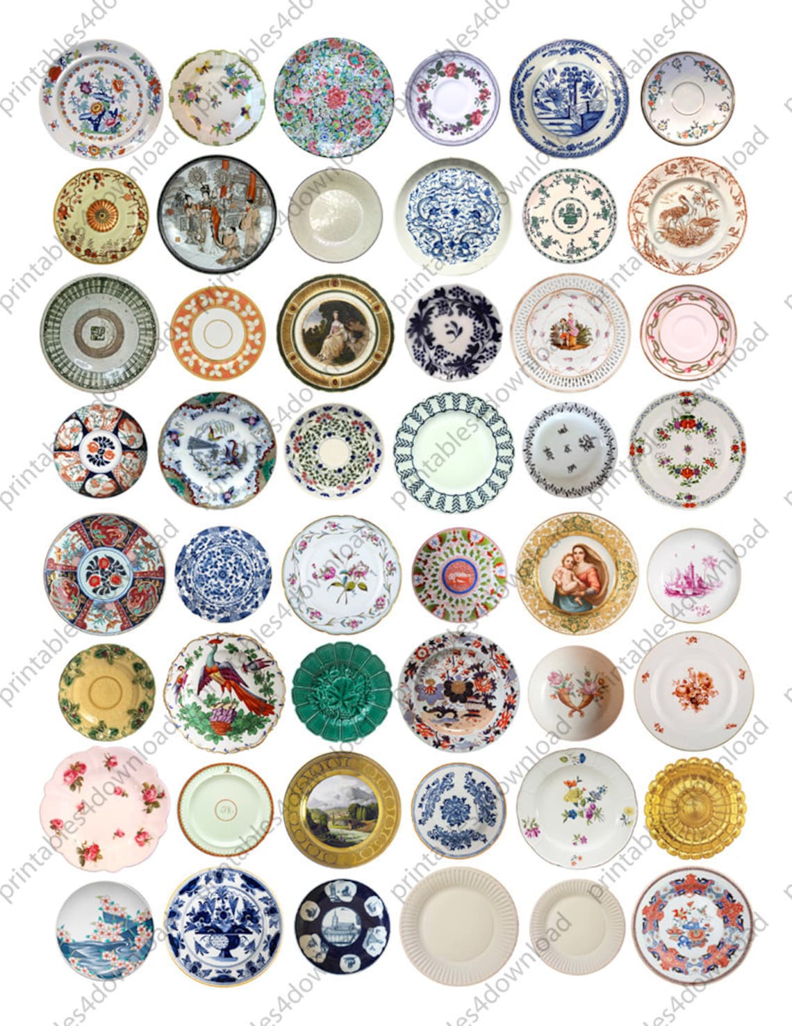48 Printable Miniature Plates 124 48 Plates Instant Etsy