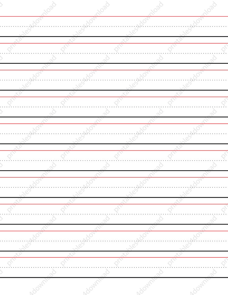 Printable Writing Practice Paper 20 Template Collection High Resolution PDF Letter Format 8.5 X ...