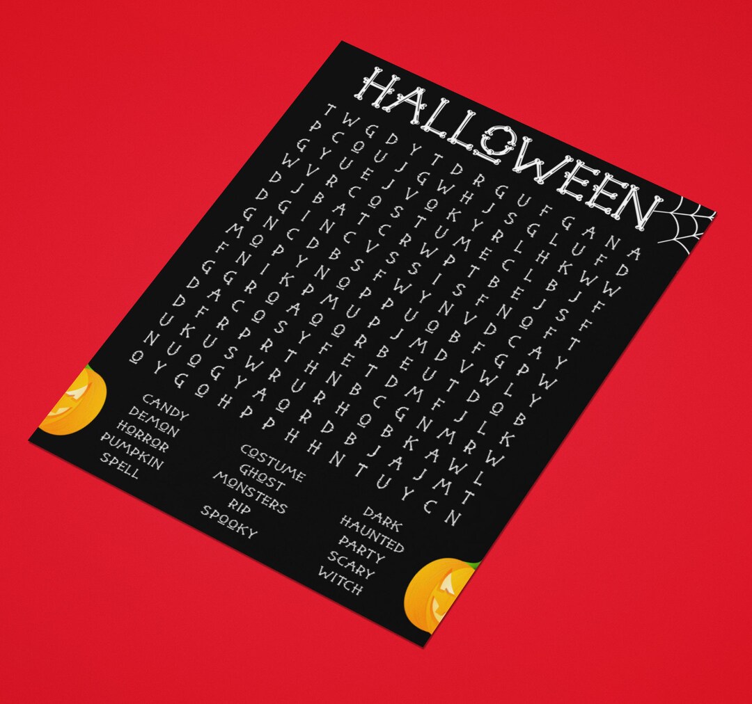Printable Halloween Word Search Sheet | JPG Format | 8.5" X 11" | High ...