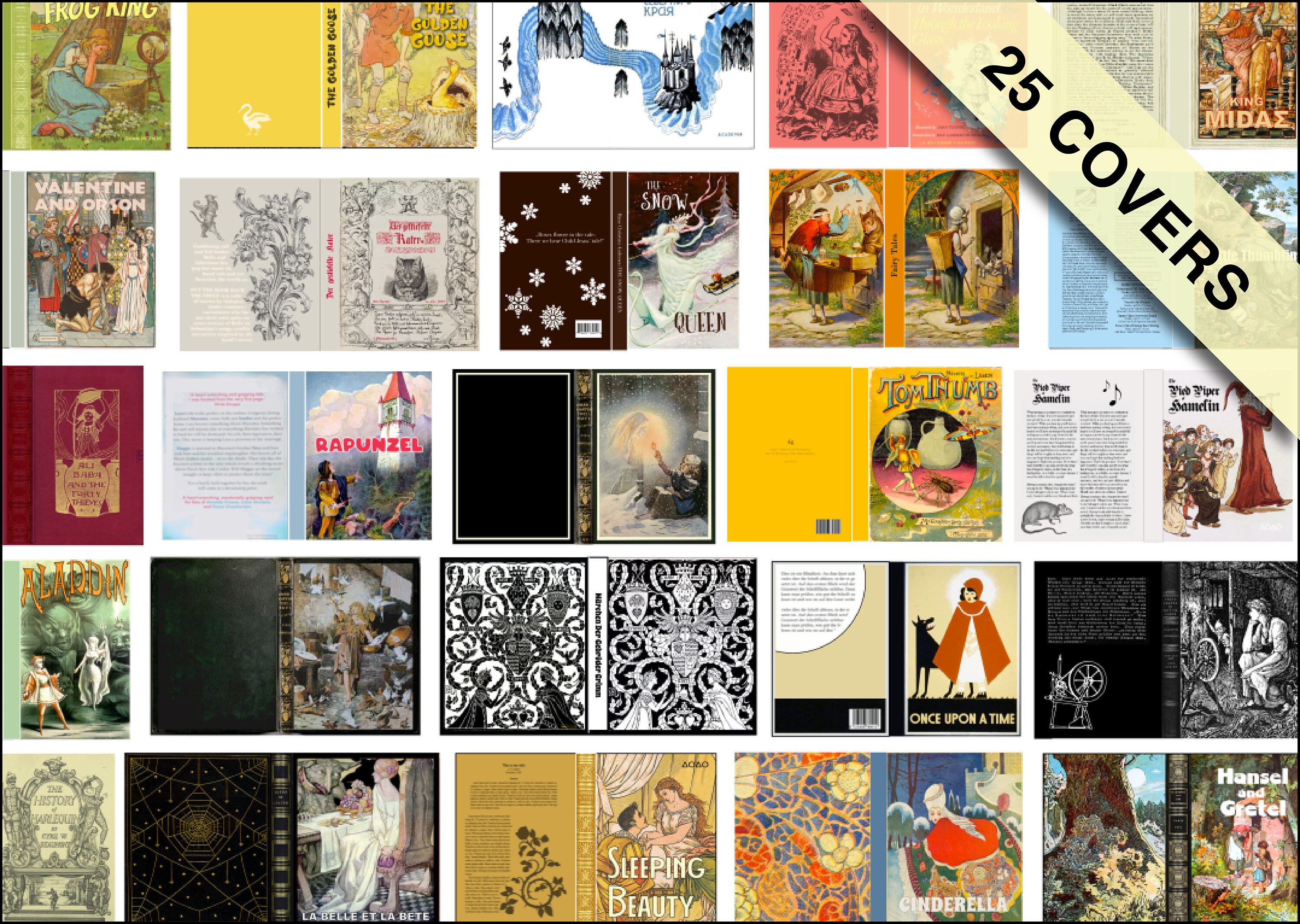 25 Printable Miniature Vintage Fairy Tale Book Covers 1:12 | 25 Covers ...