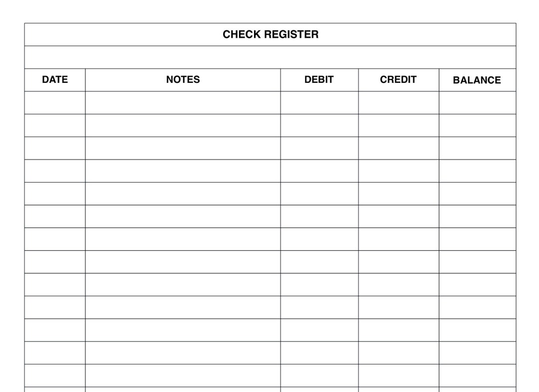 Check Register Printable Sheet | High Resolution PDF File | Editable ...