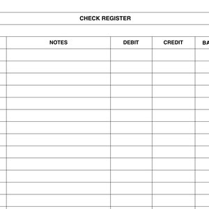 Check Register Printable Sheet | High Resolution PDF File | Editable + Fillable | 8.5&quot; x 11&quot; | Instant Download