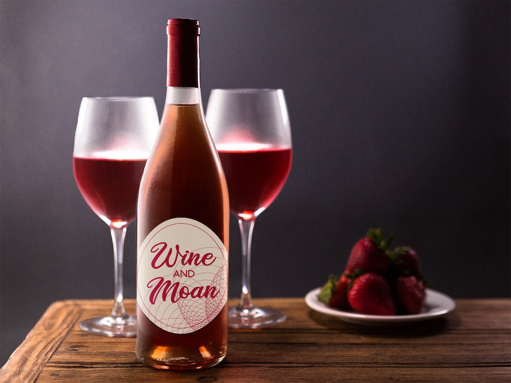 Printable Wine Label wine and Moan Funny Breakup Gift 2 Variations ...