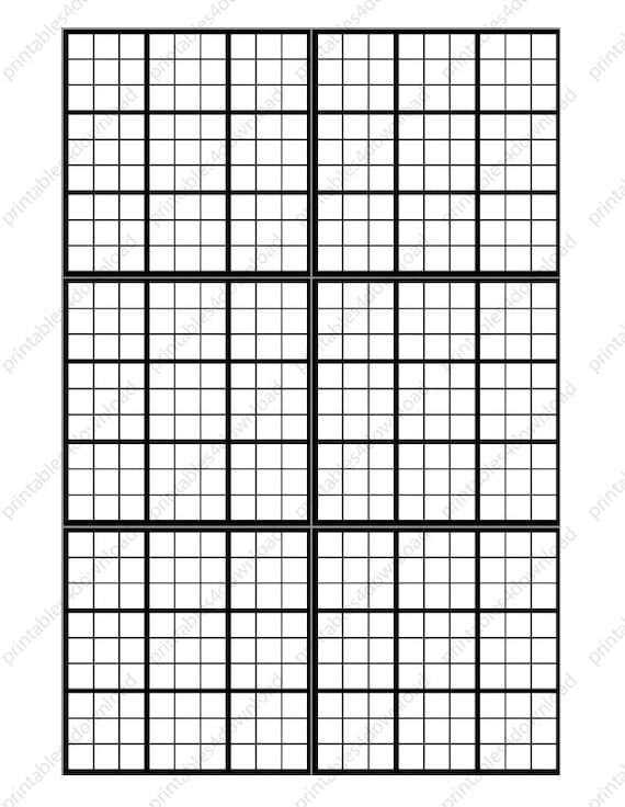 imprimible Sudoku en blanco / archivo JPG de alta Etsy España