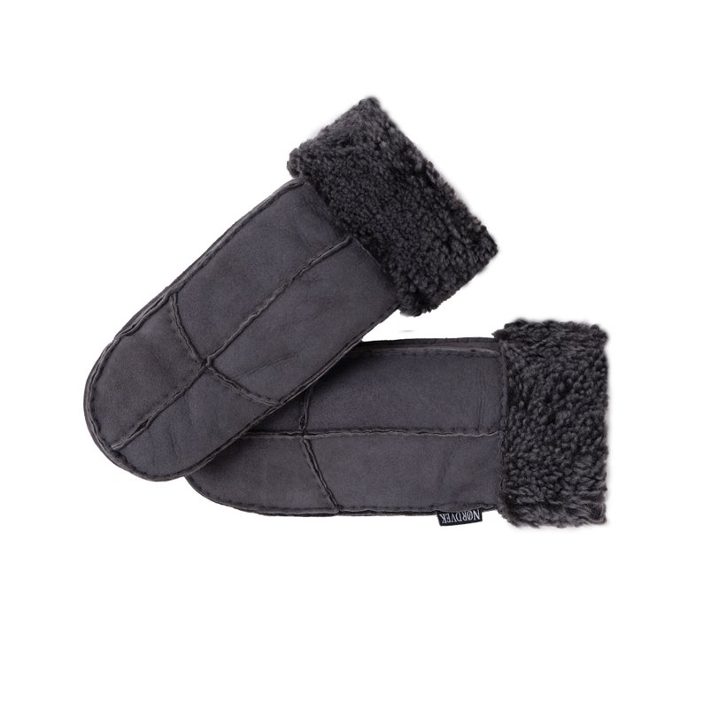 Damen Schaffell Fäustlinge Wildleder Nordvek 308-100 Damen Schaffellhandschuhe Stone