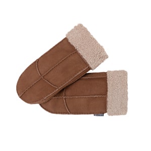 Womens Sheepskin Mittens Suede Leather Nordvek 308-100 Ladies Sheepskin Gloves image 2