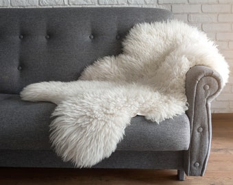 Genuine Sheepskin Rug - 100% Natural Pelt - Grade A Quality Large Double Quad XXL