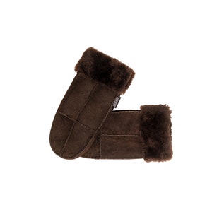 Damen Schaffell Fäustlinge Wildleder Nordvek 308-100 Damen Schaffellhandschuhe Chocolate