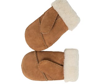 Childrens Mittens - Ages 3-8 - Classic Sheepskin Style - Nordvek 325-100 - Kids Sheepskin Mittens