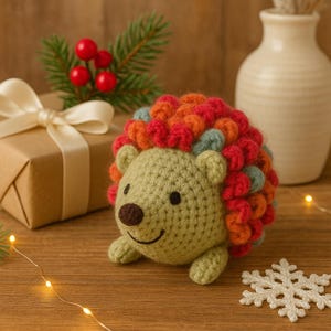 Haakpatroon egel amigurumi pdf, gemakkelijke breitutorial voor beginners, patroon schattig bosdier knuffeldier, klein gehaakt doe-cadeau, 4 inch