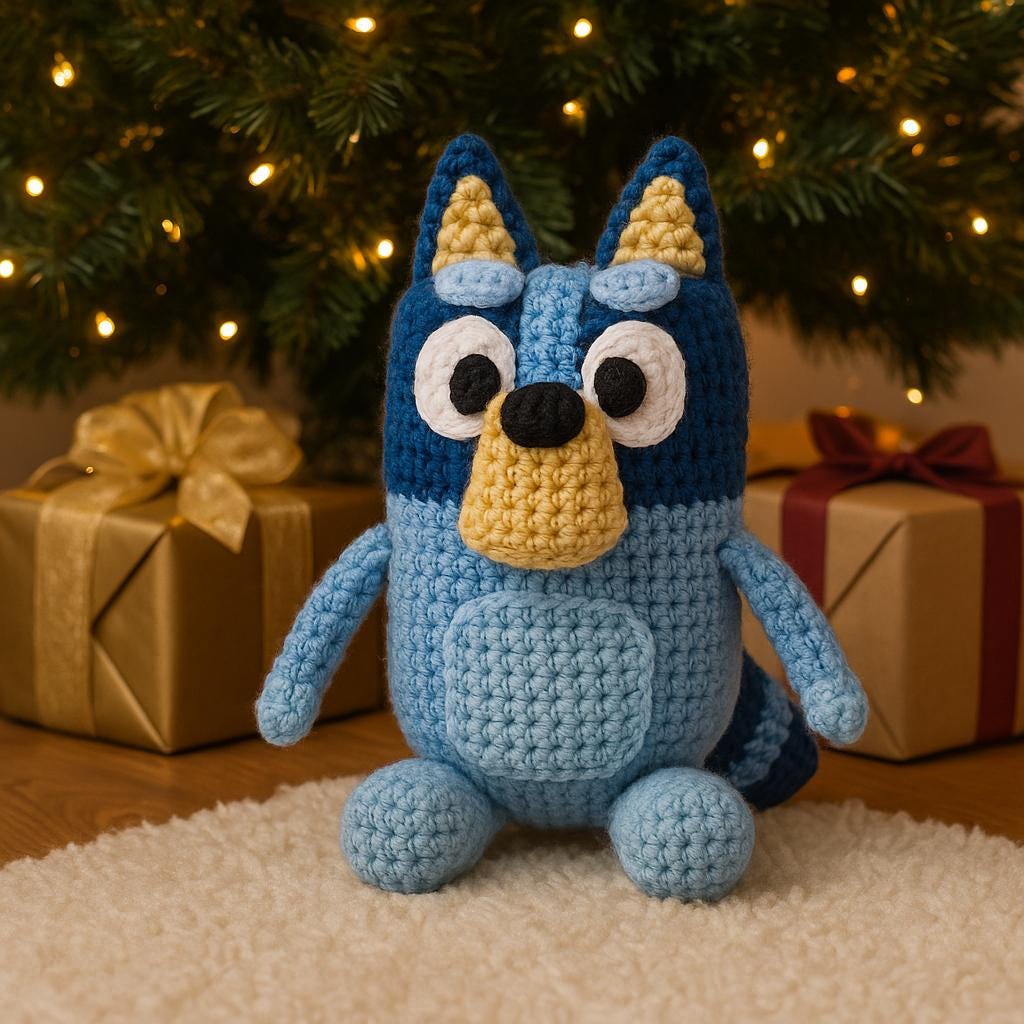 Bluey Christmas Gift Crochet Pattern