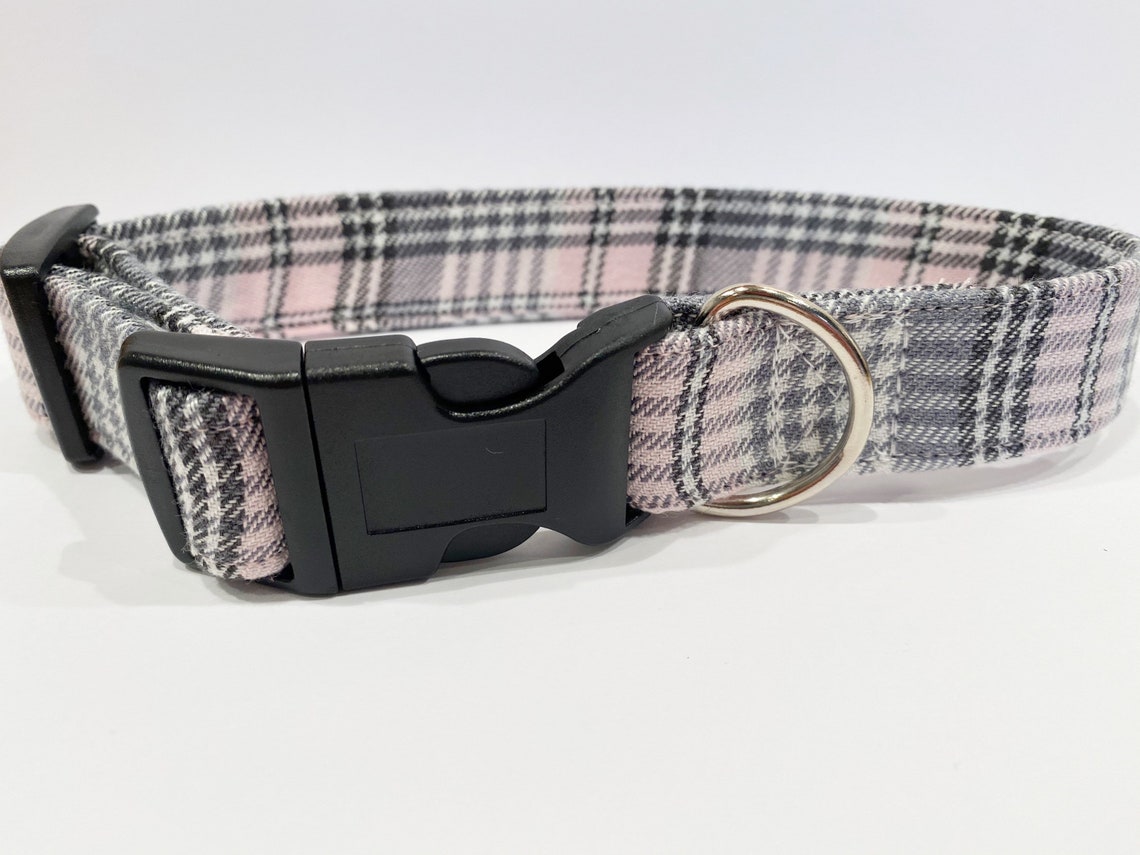 Pink tartan dog collar pet collar girl dog collar unique Etsy