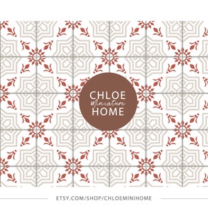Dollhouse Miniature Tile 1:12 Scale, Miniature Farmhouse Backsplash for Diorama Roombox 8.5 x 11&quot; and 11 x 17&quot; & A4 and A3 Printable Sheets