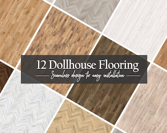 Dollhouse Wood Flooring, 12 Seamless Wooden Wallpaper, 1:12 Scale Miniature PDF Printables