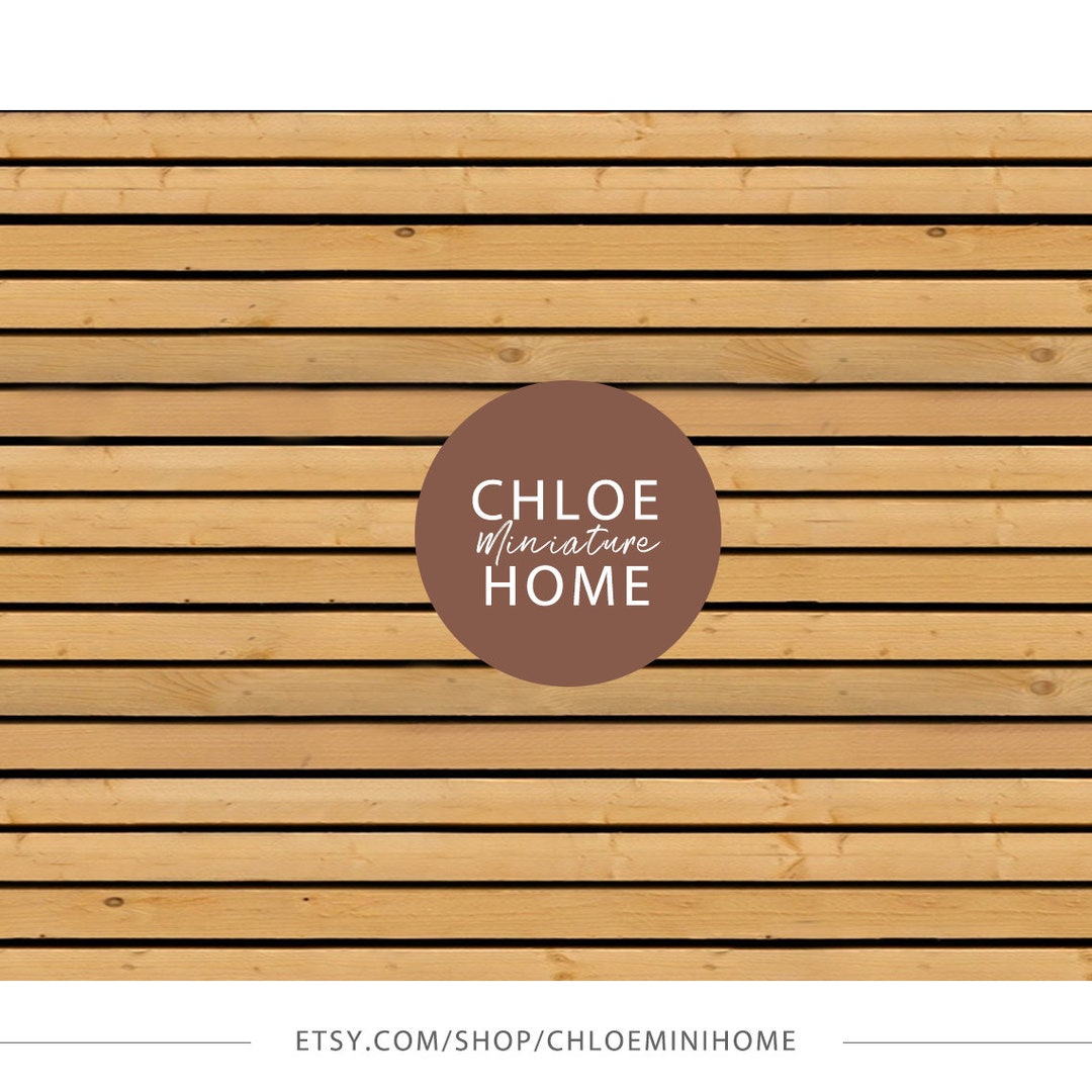 Dollhouse Wooden Shiplap Wallpaper, 112 Scale Farmhouse Miniature Wood