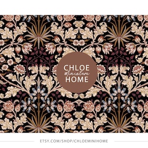 1:12 Modern Classic Dollhouse Wallpaper, Farmhouse Miniature Wallpaper, Printable 8.5 x 11&quot; and 11 x 17&quot; and A4 and A3 Sheets