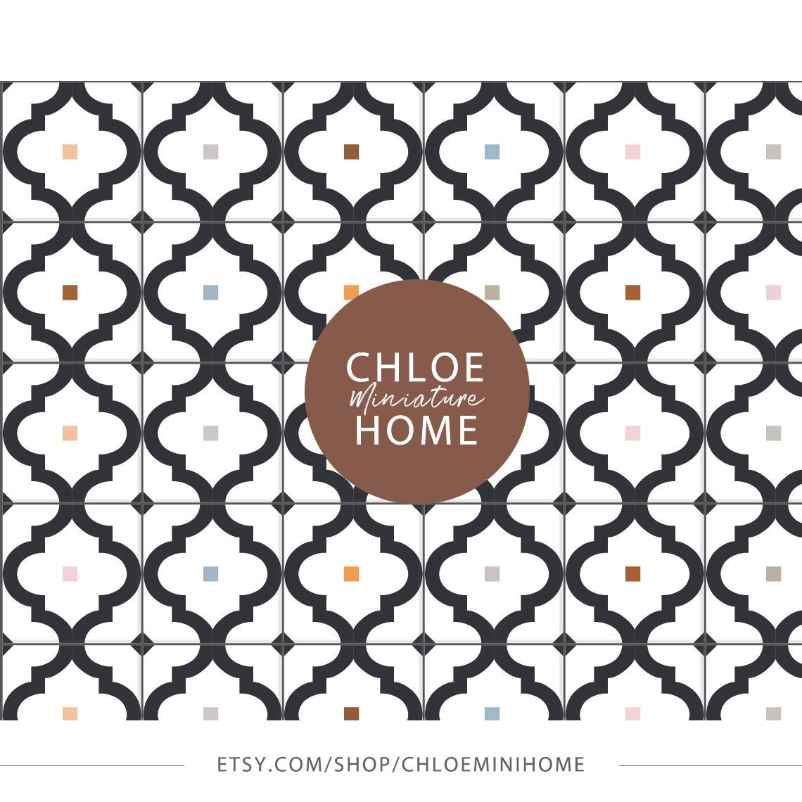 Dollhouse Flooring 1/12 Black and White Tile Miniature Diorama Etsy UK