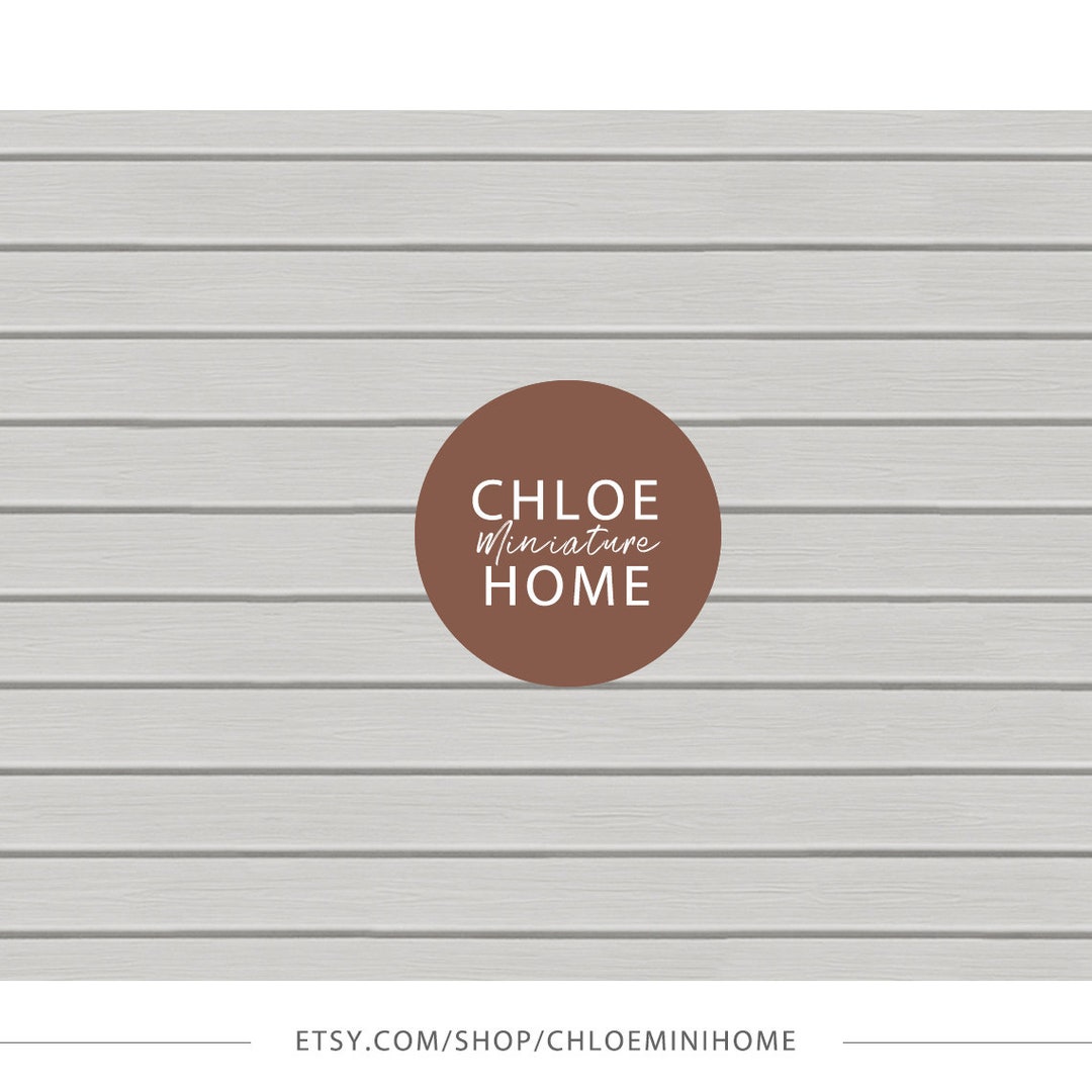 Dollhouse Shiplap Wallpaper, Neutral Grey Wood, 112 Scale, Farmhouse