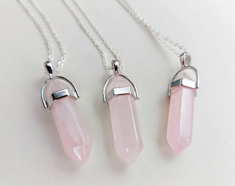 Rose Quartz Pendant - Etsy