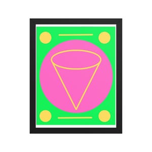 Poster incorniciato con illustrazione grafica originale geometrica psichedelica
