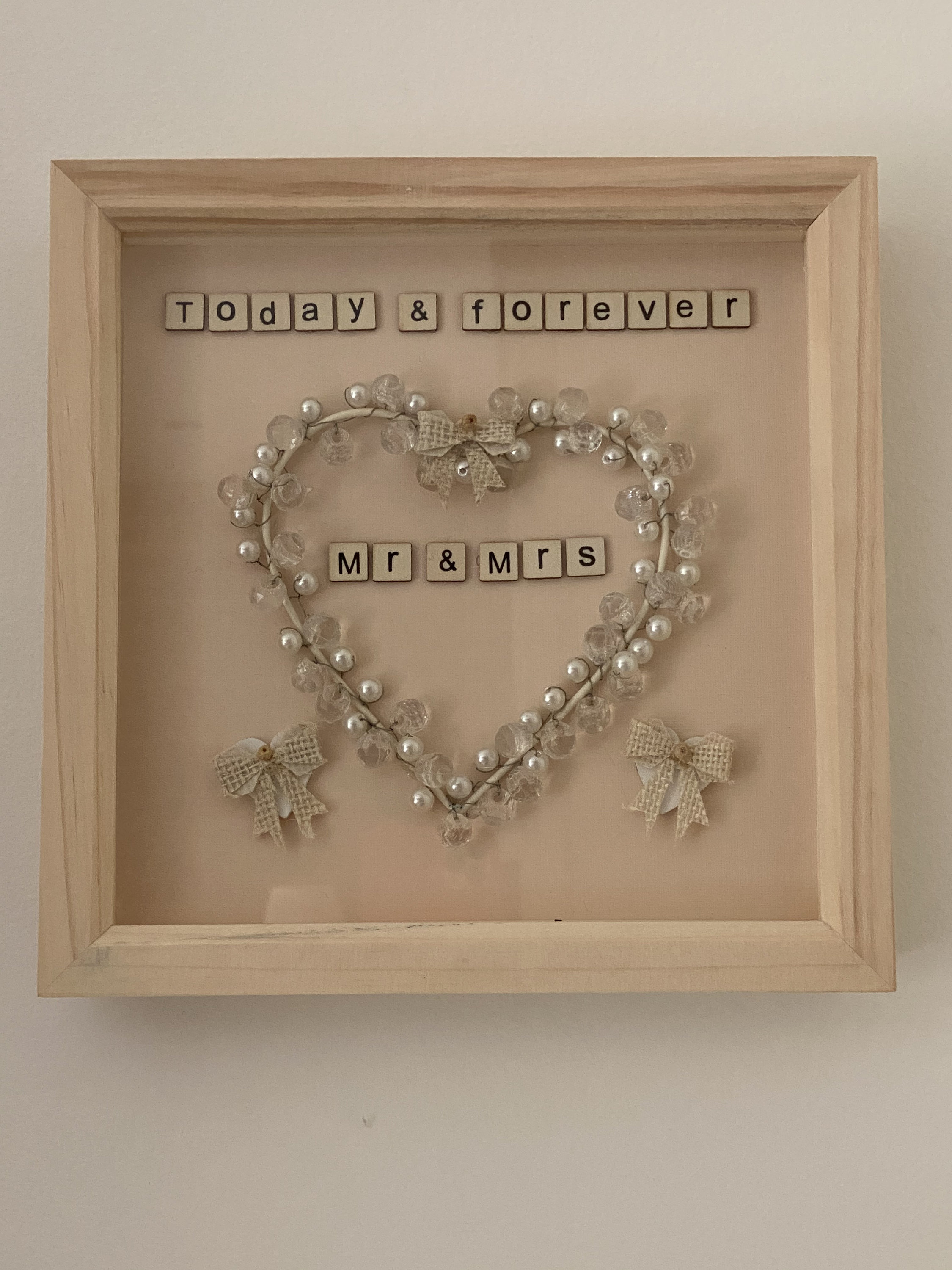 Handmade 25cm X 25cm Box Frame Wall Decoration/today and Forever/ Mr ...