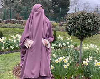 Luxe tweedelige jilbab #tieback Jilbab