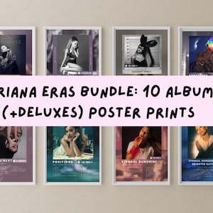 Ariana Grande Eras Bundle, 10 DIGITAL Posters, Aesthetic Wall Art Set, Dangerous Woman, Sweetener, Positions, Eternal Sunshine Prints