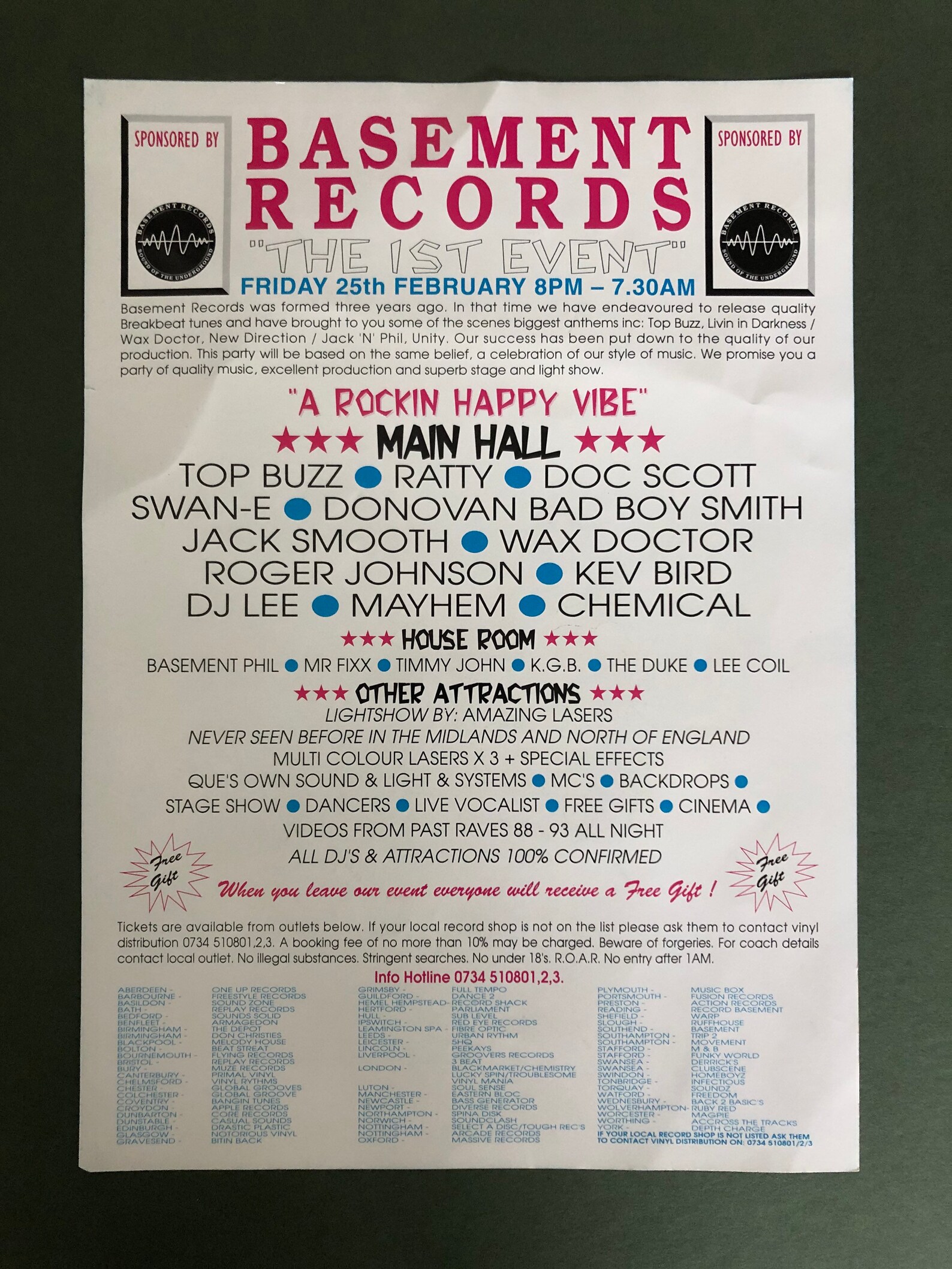 Original Vintage Rave Flyer 1994 Held at the Que Club Etsy