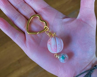 Recycled Keychain no. 34: “Peachy” Jewelry Made of Beach Plastic Upcycled