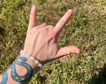 Recycled Beaded Bracelet no. 32: “Bride” Jewelry Made of Beach Plastic Upcycled