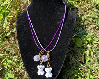 Recycled Friendship Bear Necklaces Jewelry Made of Beach Plastic Upcycled