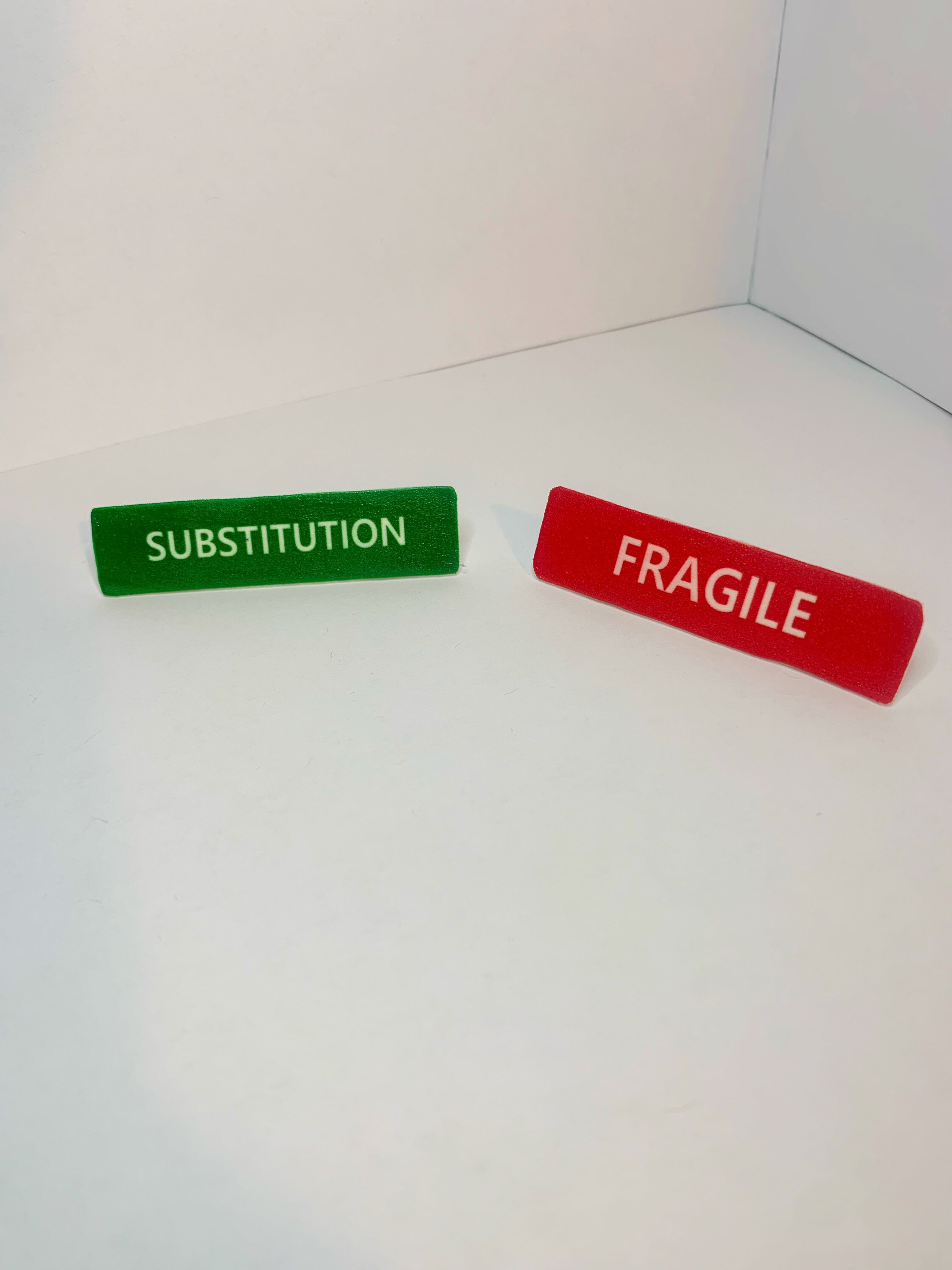 Walmart OGP Fragile/Substitution Label Pin